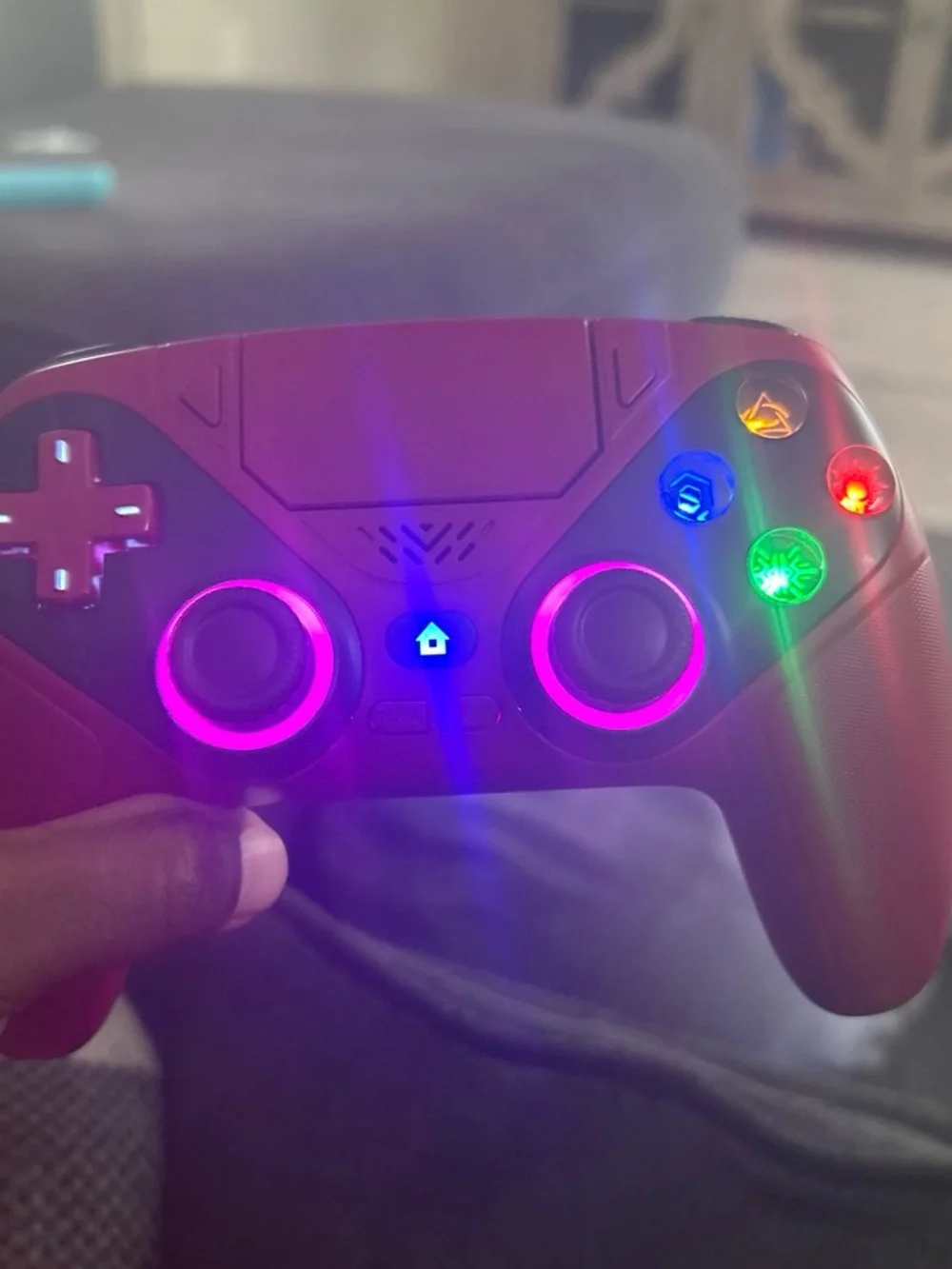 Wireless Game Controller - Red with RGB Lighting